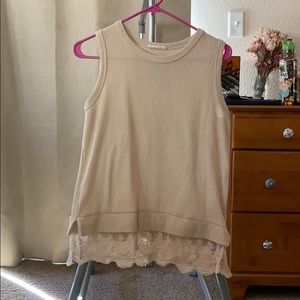 Tank top with lace detail